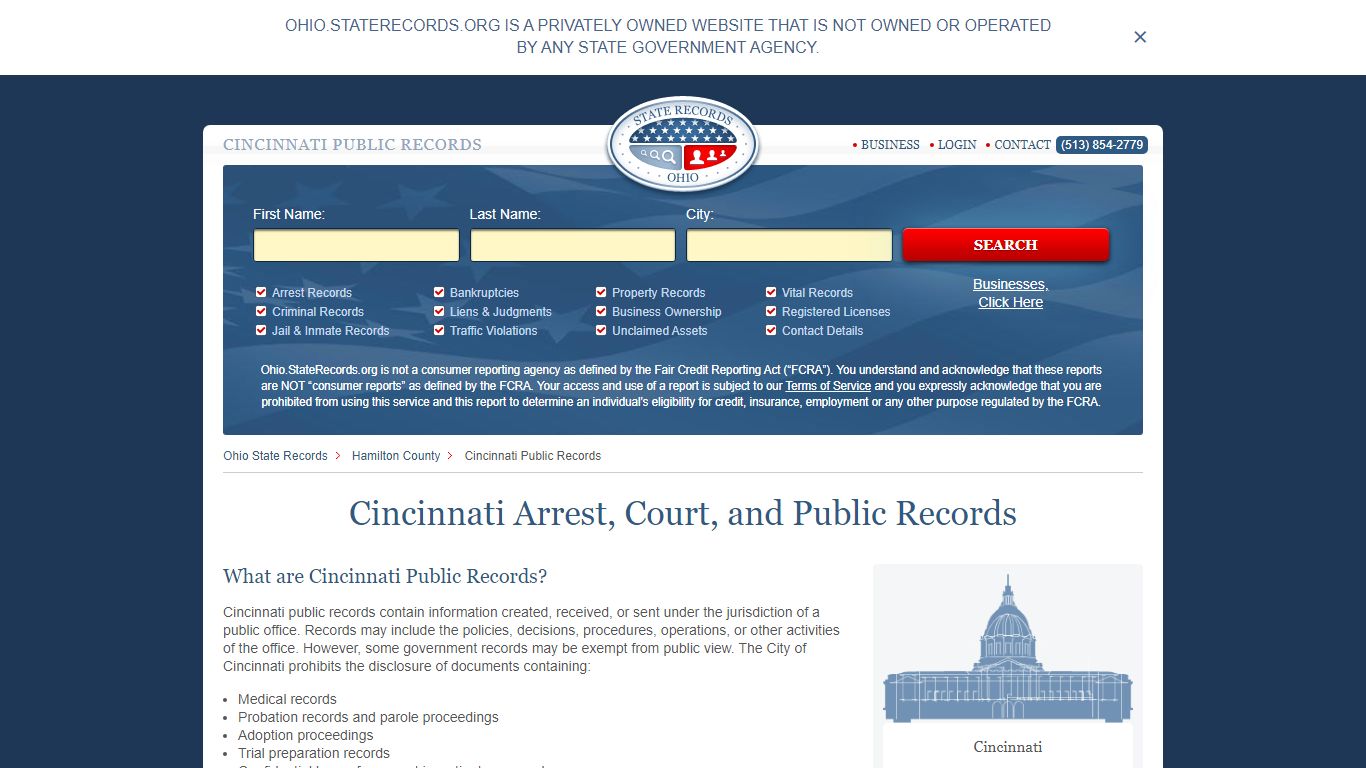Cincinnati Arrest and Public Records | Ohio.StateRecords.org